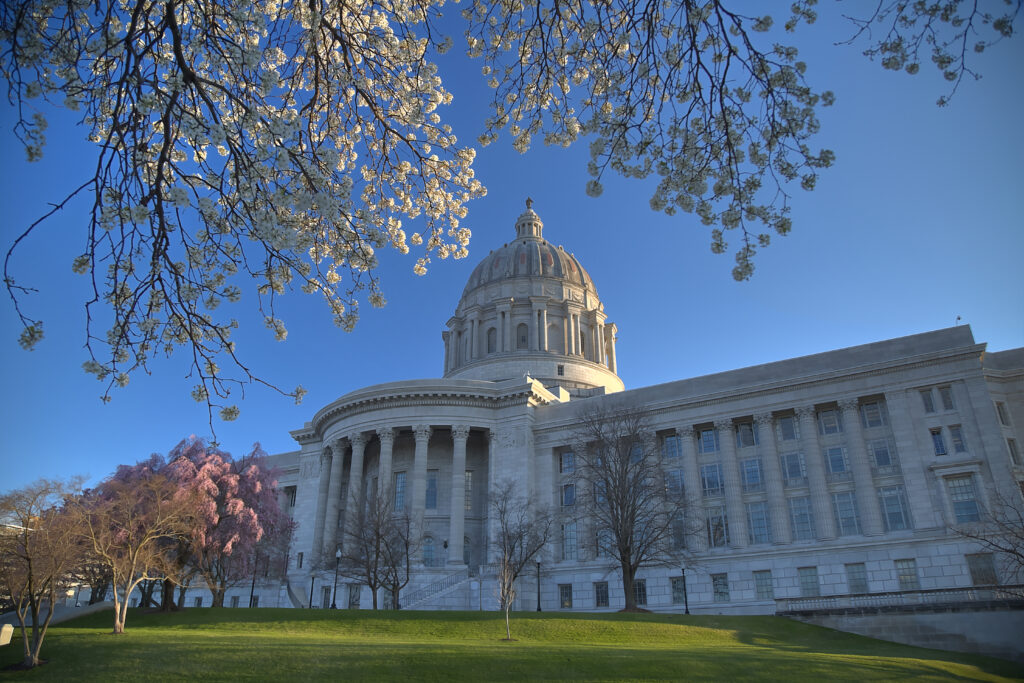 Missouri State Capitol grounds in Jefferson City, MIssouri.