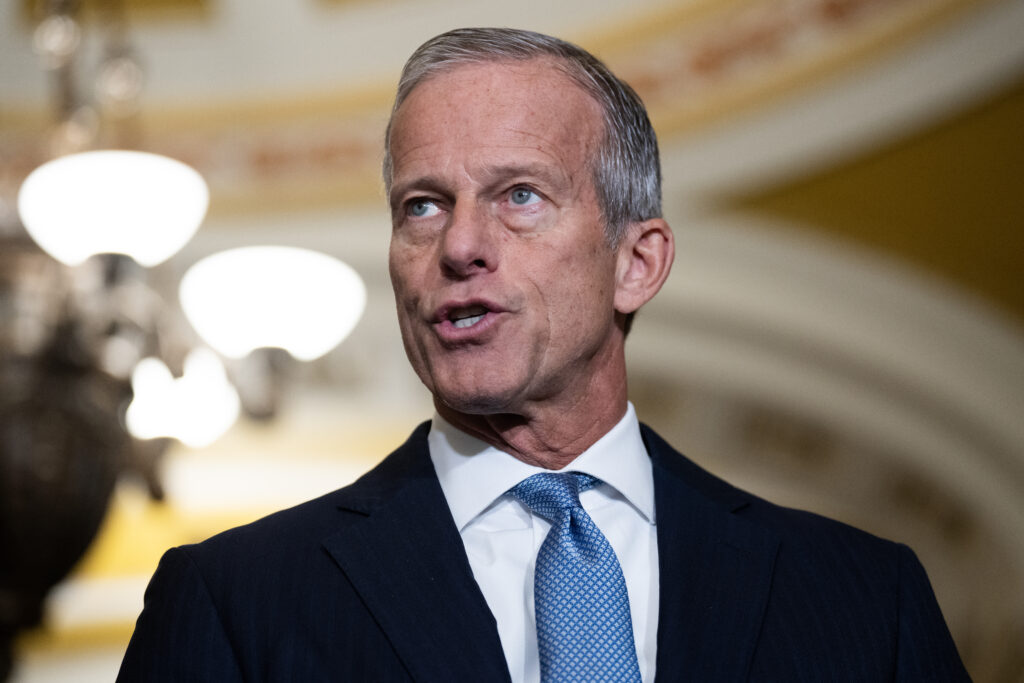 Senate Majority Leader John Thune on Capitol Hill in Nov. 2025.