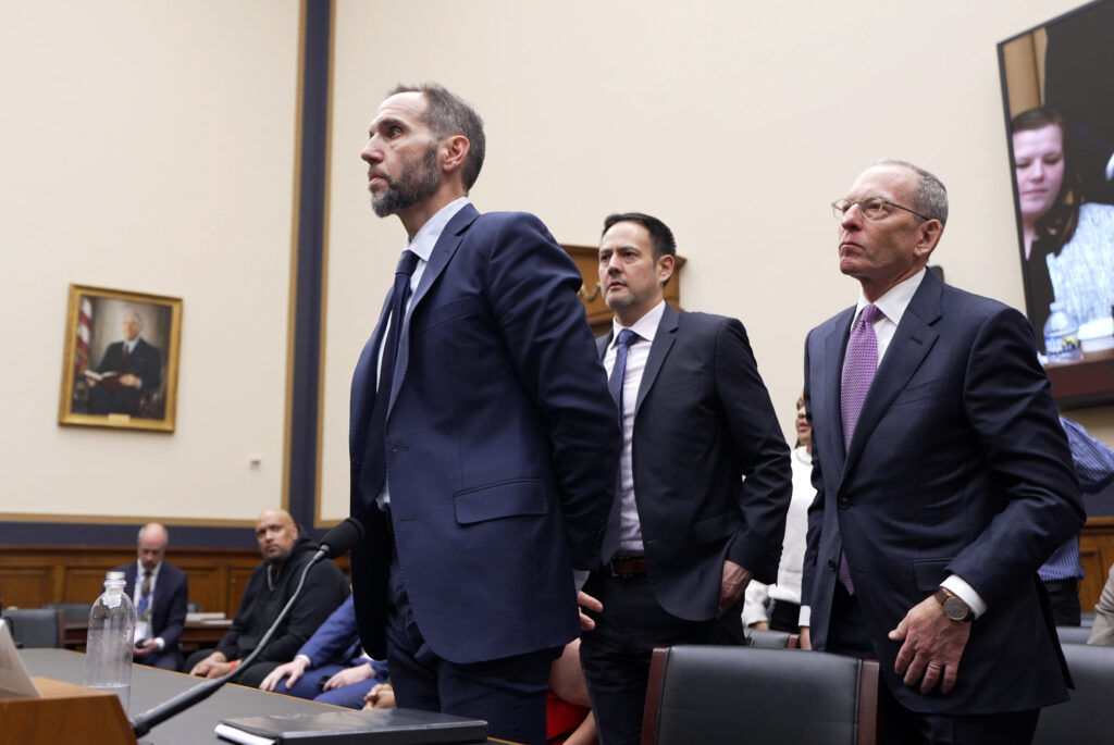 Former Special Counsel Jack Smith (L) leaves at the conclusion of his testimony at a hearing before the House Judiciary Committee in the Rayburn House Office Building on Capitol Hill on January 22, 2026 in Washington, DC. Smith testified on his team's fed